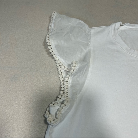 KATE SPADE Womens Flutter Sleeve Tee White Size M - Picture 6 of 11